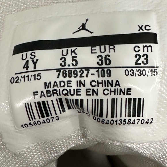 Air Jordan Jasmine. Men’s Size 4. Color White. - Picture 10 of 11